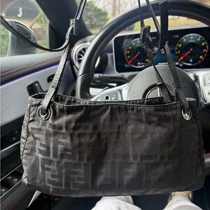 AUTHENTIC Fendi zucca canvas shoulder bag